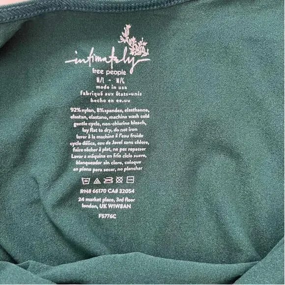 Free People Bodycon Split Neck Pullover Slim Mini Dress Green Women's Size M/L - Picture 4 of 5